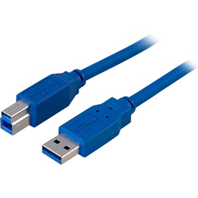 Deltaco USB 3.0 kaapeli A uros - B uros, 3m, sininen